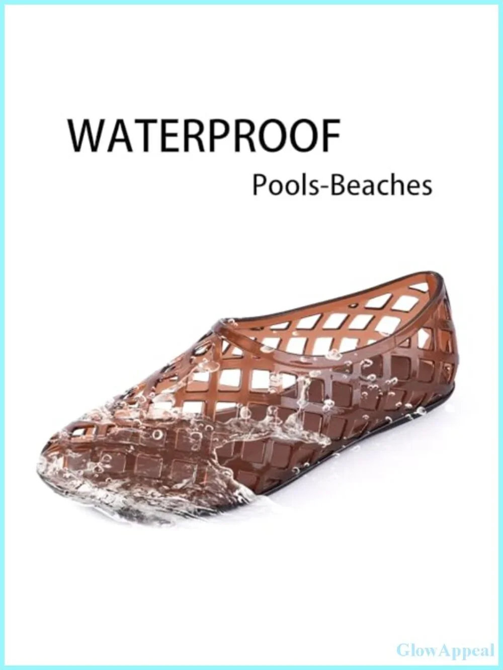 Women's Waterproof Jelly Flat Sandals - Breathable Hollow Grid Slip-On